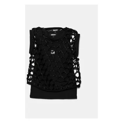 Dětský top Dkny černá barva, D62317