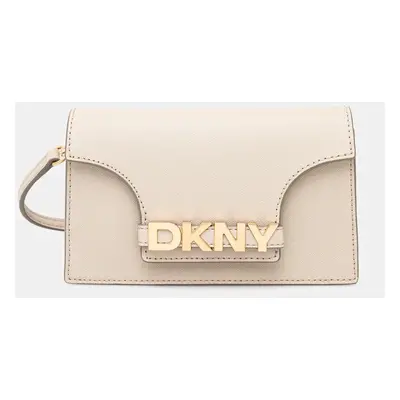 Kožená kabelka Dkny béžová barva, R435OG58