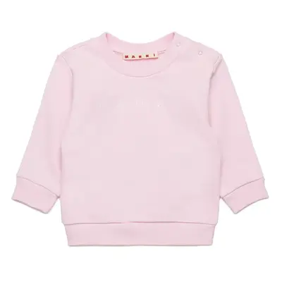 Dětská bavlněná mikina Marni MS319B SWEAT-SHIRT růžová barva, s potiskem, M01437