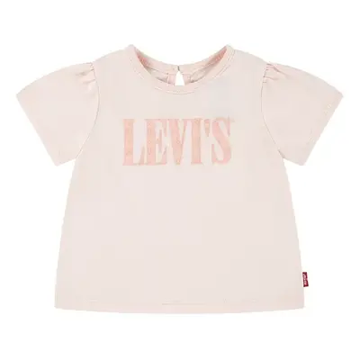 Kojenecké tričko Levi's SS SMOCKED SLV TEE růžová barva, 1EM183