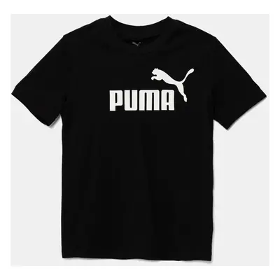 Dětské bavlněné tričko Puma ESS No. 1 Logo Tee černá barva, s potiskem, 684906