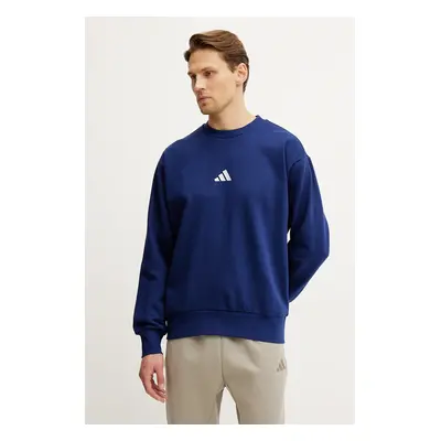 Mikina adidas Feelcozy pánská, tmavomodrá barva, s aplikací, JE3792