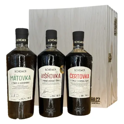 Dárková sada likérů BOHEMICA 3x0,7L