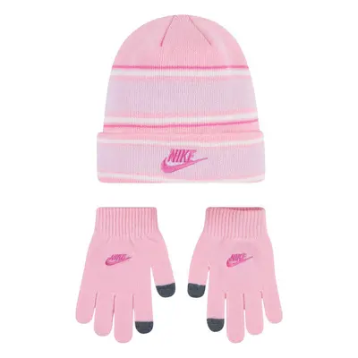 Nike multi stripe beanie set