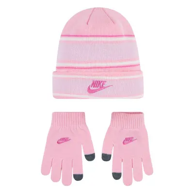 Nike multi stripe beanie set