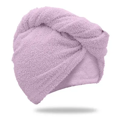 Rychleschnoucí froté turban na vlasy světle fialový, 100% bavlna