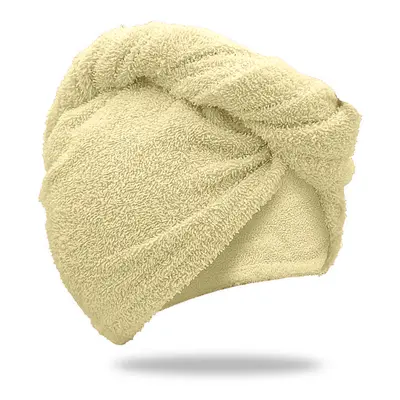 Rychleschnoucí froté turban na vlasy béžový, 100% bavlna