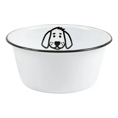 IB Laursen Bílá smaltovaná miska DOG SMALL ENAMEL