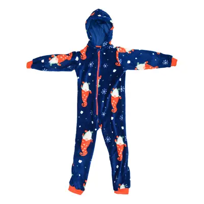 Dětský overal CHRISTMAS ONESIE modrý - různé velikosti Velikost: 98 - 104