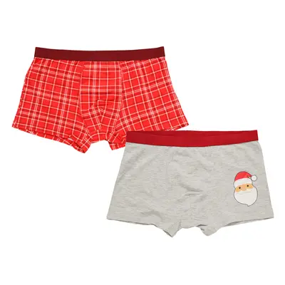 Pánské boxerky 2 ks RETRO CHRISTMAS červené/šedé - různé velikosti Velikost: XL