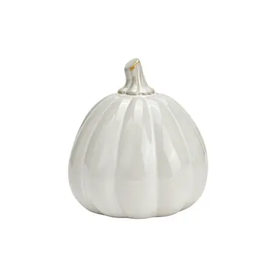 Porcelánová dekorace dýně PUMPKIN WHITE 12x13 cm bílá