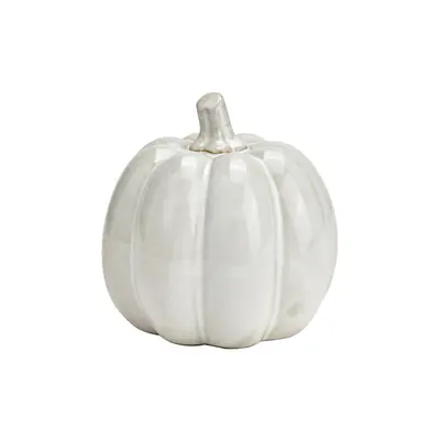 Porcelánová dekorace dýně PUMPKIN WHITE 9x9 cm bílá