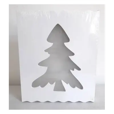 LED vánoční lampa v rámečku TREE 29,5 cm bílá