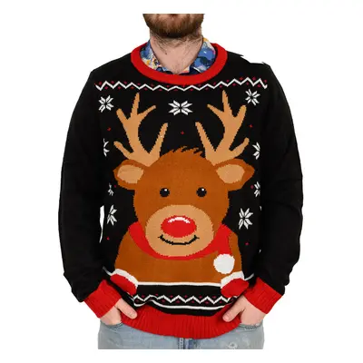 Vánoční svetr pánský CHRISTMAS REINDEER černý - různé velikosti Velikost: XL