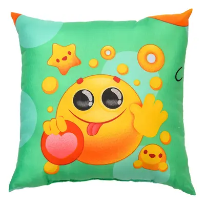 Dekorační polštářek z mikrovlákna EMOJI zelený 45 x 45 cm