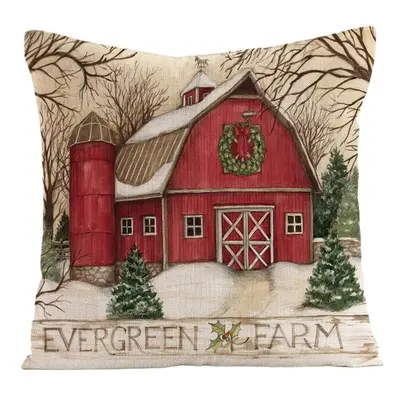 Vánoční povlak na polštář EVERGREEN FARM 45x45 cm, barevný