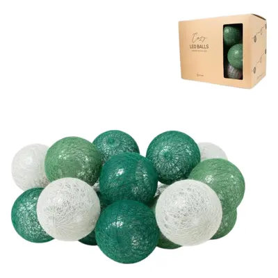 LED světelný řetěz SENZA BALLS 315 cm zelený