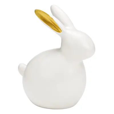 Keramický zajíček GILDED BUNNY 14 cm bílý