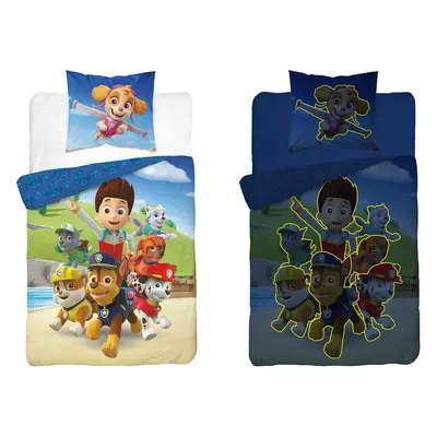 Svítící povlečení PAW PATROL Paws in Action modré Rozměr povlečení: 70 x 80 cm | 140 x 200 cm