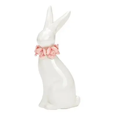 Keramický zajíček ROSE BUNNY 18 cm bílý