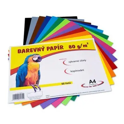 Barevný papír A4, 80g, 60 mix barev