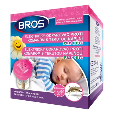 Bros elektrický odpařovač proti komarům s tekutou náplní 40ml pro děti 60nocí