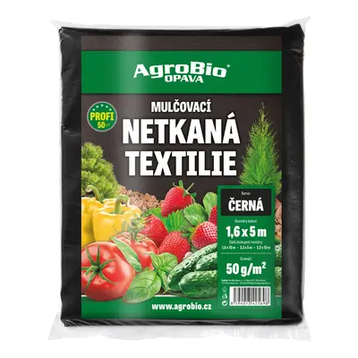 AgroBio Černá mulčovací textilie 50 g/m2 1,6x5 m