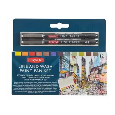 Derwent Line and wash paint Set 2305866 akvarelové barvy