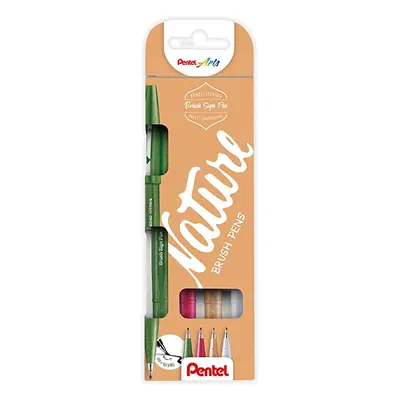 Štětcové fixy Pentel Brush Sign Pen SES15 4 ks - Nature