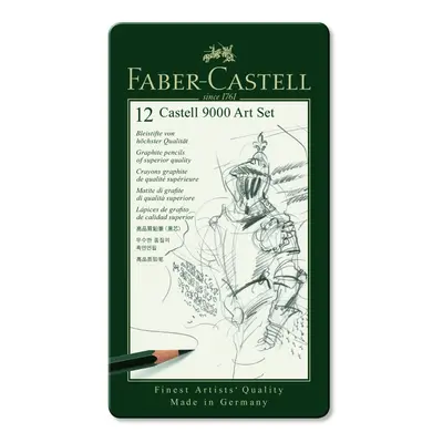 Umělecké grafitové tužky Faber-Castell 9000 Art Set 119065 12 ks kovová krabička