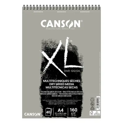 Canson Skicák XL Dry Mixed Media Sand Grain šedý A4 160 g, 40 listů