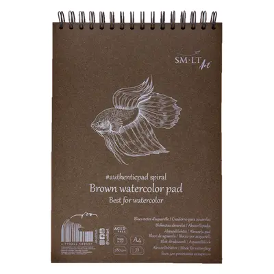 SM.LT Hnědý akvarelový blok SMLT Brown Watercolor Pad A5 280 g, 20 listů