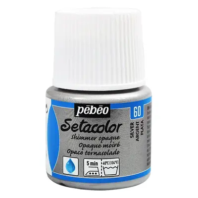 Barva na textil Pébéo Setacolor Shimmer 45 ml - Stříbrná metalická 60