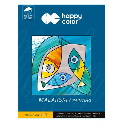 Papír na malování Happy Color Painting blok A4 200 g, 10 listů