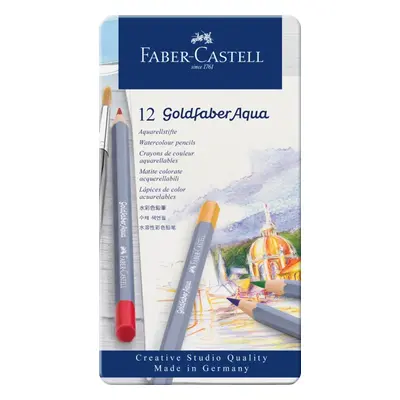 Faber-Castell Pastelky Goldfaber Aqua 12 barev plech