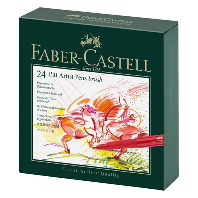 Faber-Castell Umělecký popisovač Pitt Artist Pen Brush Studio Box štětcové, sada 24 ks