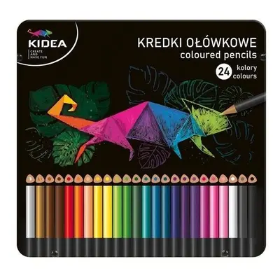 Kidea Pastelky trojhranné 24ks v plechu KTMP24KA