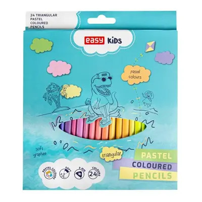 Trojhranné pastelky Easy Kids 929949 24 ks pastelové barvy