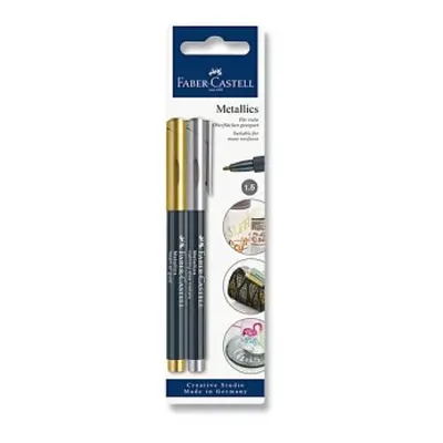 Faber-Castell Popisovače Faber Castell Metallics 1,5mm, DUO zlatý, stříbrný