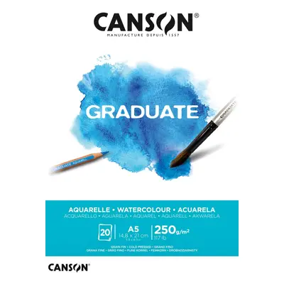 Canson Akvarelový papír Graduate Aquarelle blok A5 250g, 20 listů