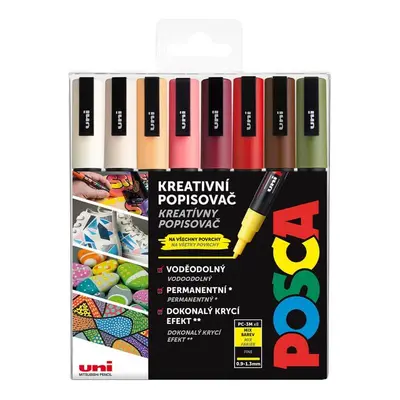 Akrylový popisovač Uni Posca PC-3M AUTUMN 0,9 - 1,3 mm, sada zemitých podzimních tónů (8 ks)