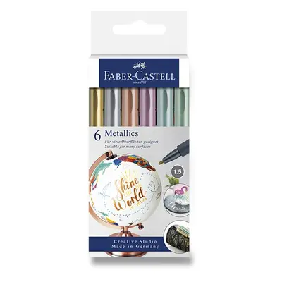 Popisovače Faber-Castell Metallics 1,5 mm, sada 6 ks