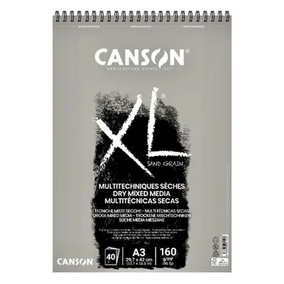 Canson Skicák XL Dry Mixed Media Sand Grain šedý A3 160 g, 40 listů