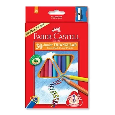 Pastelky Faber-Castell 116530 trojhranné silné 30 barev + ořezávátko