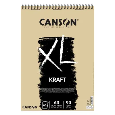 Canson XL Kraft kroužková vazba A3, 90 g, 60 listů