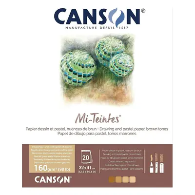 Canson Mi-Teintes 20 listů 32x41 cm 160 g, lepený, hnědé tóny