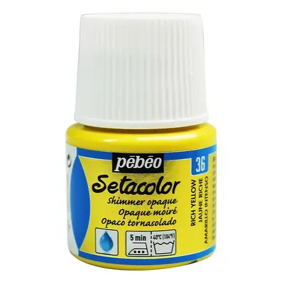 Barva na textil Pébéo Setacolor Shimmer 45 ml - Žlutá metalická rich yellow 36