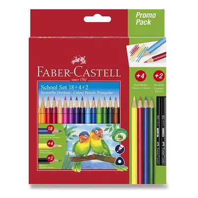 Faber-Castell Pastelky trojhranné Faber Castell - 18 barev, Promo pack