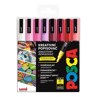 Akrylový popisovač Uni Posca PC-3M LOVE 0,9 - 1,3 mm, sada pastelových tónů (8 ks)