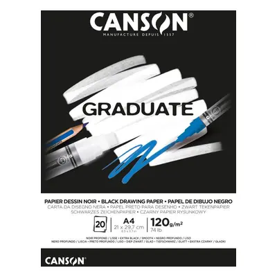 Canson Graduate Drawing Black A4 20 listů 120g lepený